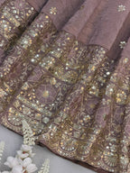 Shanaya Fendy Crush Designer Gown Set with Four-Metre Flair and Sequin Embroidered Dupatta