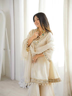 Wedding Ready Mirror Work Sharara Suit with Premium Organza Drape
