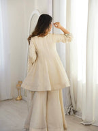 Wedding Ready Mirror Work Sharara Suit with Premium Organza Drape