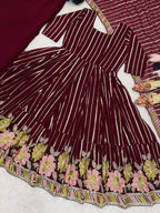 Vaishnavi Heavy Faux Georgette Multicolor Embroidered Anarkali with Sharara & Dupatta Set