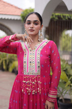 Kavisha Laheriya Print Faux Georgette Gown with Kutchi Patchwork