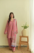Siya Mul Chanderi Embroidered Palazzo Suit with Cutwork Detailing and Printed Georgette Dupatta
