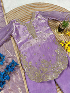 Aadhvika GMY Silk Sequins Embroidered Palazzo Suit with Dupatta