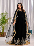 Mahzara Heavy Velvet Embroidered Anarkali Suit with Sequin Net Dupatta