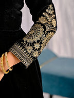 Mahzara Heavy Velvet Embroidered Anarkali Suit with Sequin Net Dupatta