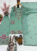 Yashvi Roman Silk Sequins Embroidered Palazzo Suit with Designer Dupatta