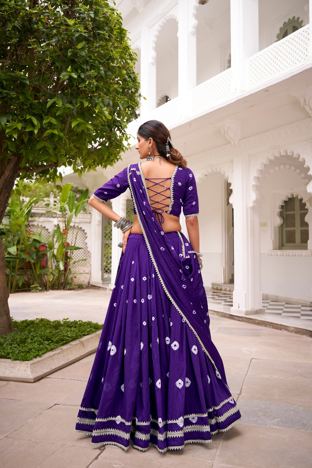 Roop Pure Chanderi Bandhej Print Lehenga Choli with Dupatta Set