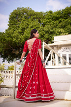 Roop Pure Chanderi Bandhej Print Lehenga Choli with Dupatta Set
