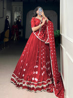 Roop Pure Chanderi Bandhej Print Lehenga Choli Set with Dupatta