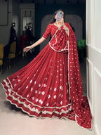 Roop Pure Chanderi Bandhej Print Lehenga Choli Set with Dupatta