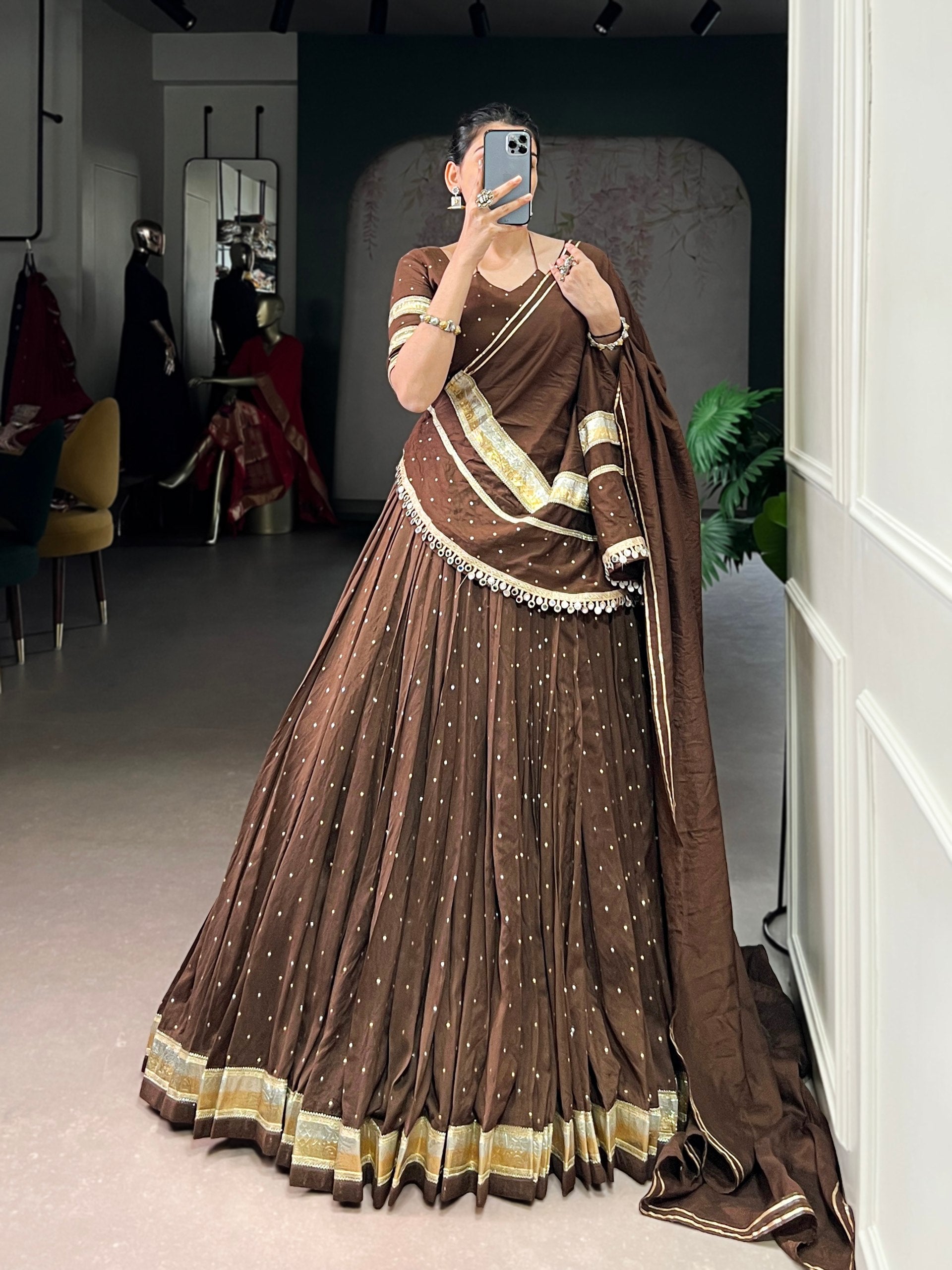 Sakhi Pure Chanderi Zari Woven Lehenga Choli with Dupatta