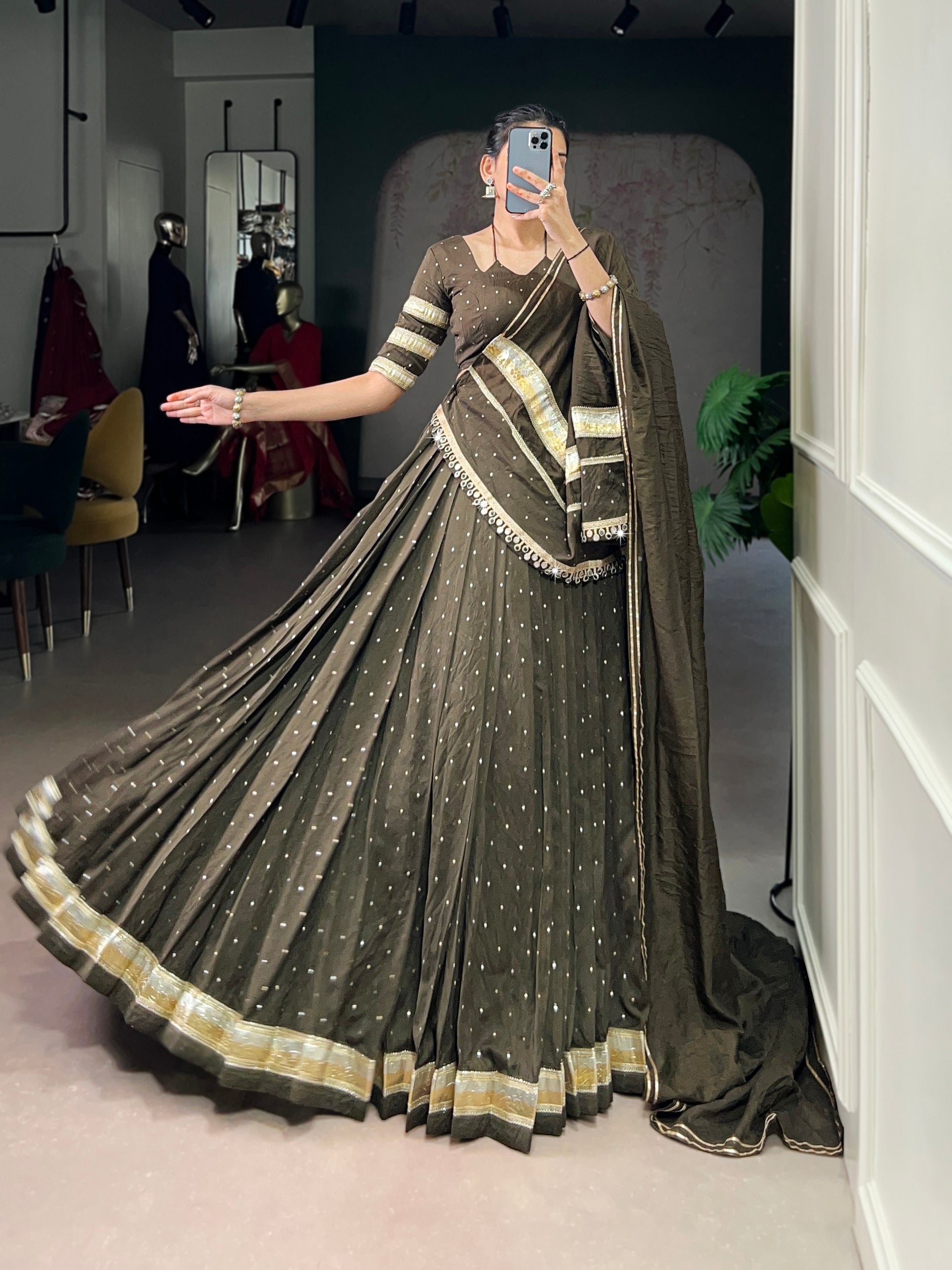 Sakhi Pure Chanderi Zari Woven Lehenga Choli with Dupatta