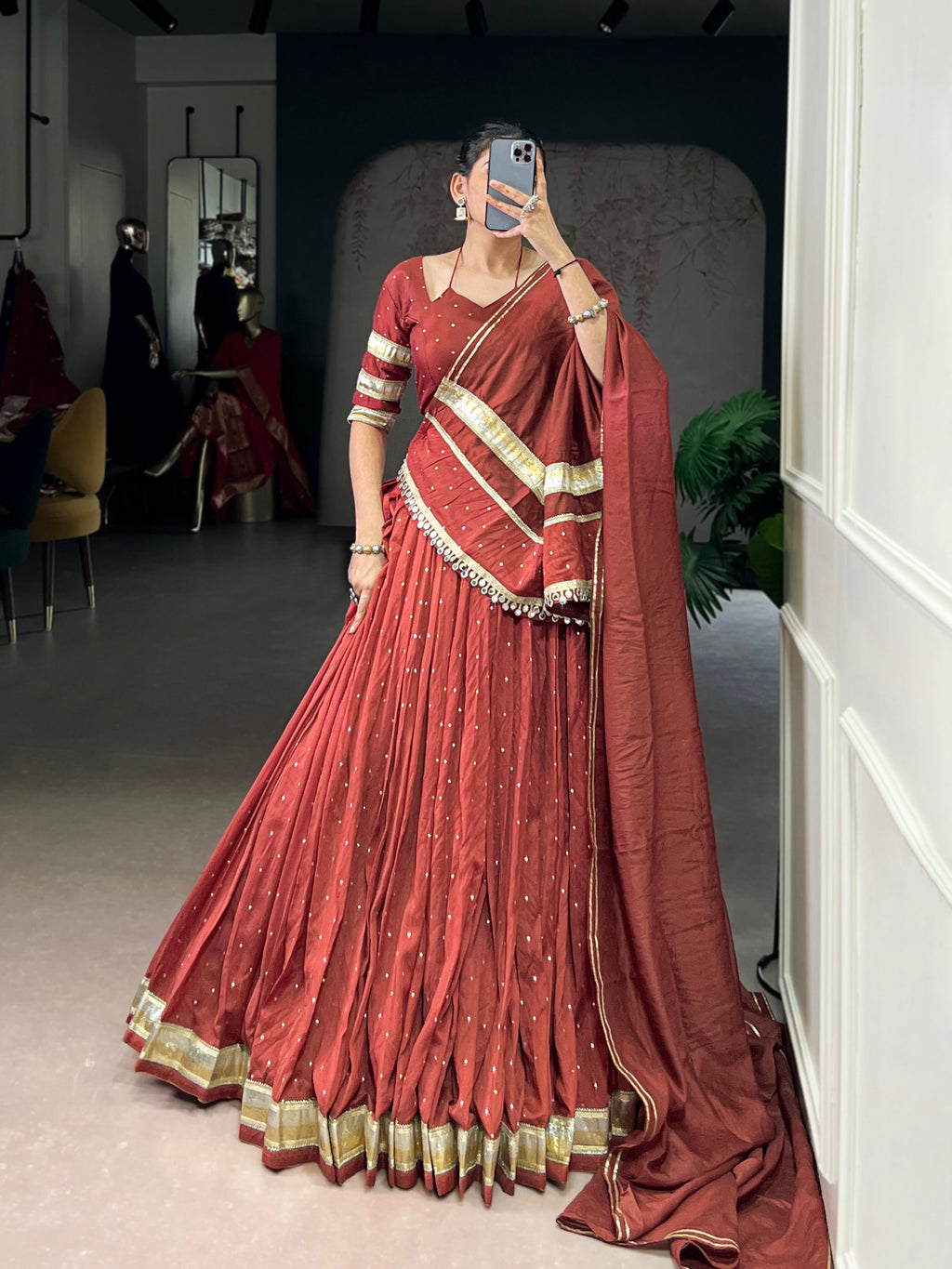 Sakhi Pure Chanderi Zari Woven Lehenga Choli with Dupatta