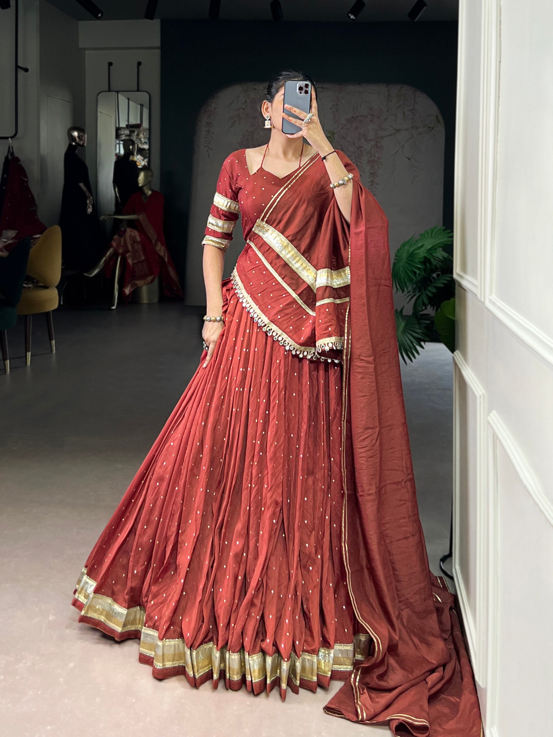 Sakhi Pure Chanderi Zari Woven Lehenga Choli with Dupatta