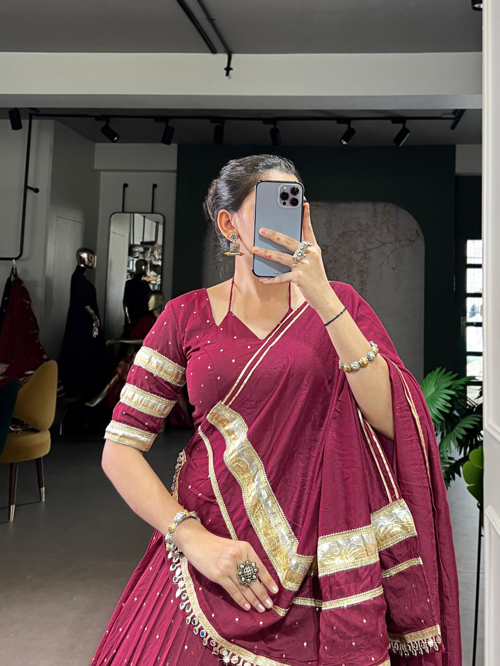 Sakhi Pure Chanderi Zari Woven Lehenga Choli with Dupatta