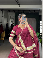 Sakhi Pure Chanderi Zari Woven Lehenga Choli with Dupatta