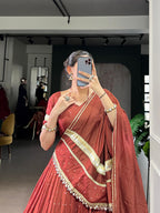 Sakhi Pure Chanderi Zari Woven Lehenga Choli with Dupatta