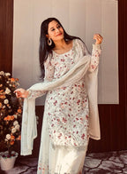 Gulnoor Luxe Thread & Zari Embroidered Sharara with Sequins Work