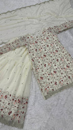 Gulnoor Luxe Thread & Zari Embroidered Sharara with Sequins Work
