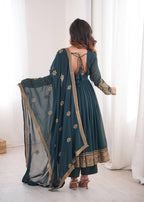 Premium Designer Faux Georgette Anarkali Suit with Embroidered Dupatta