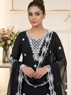 Aarna Georgette Sequins Embroidered Palazzo Suit with Dupatta