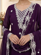 Aarna Georgette Sequins Embroidered Palazzo Suit with Dupatta