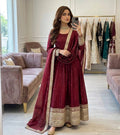 Kashvi Fendy Satin Silk Sequins Embroidered Anarkali with Bottom & Dupatta