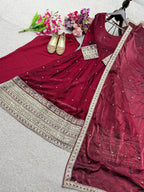 Kashvi Fendy Satin Silk Sequins Embroidered Anarkali with Bottom & Dupatta