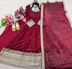 Kashvi Fendy Satin Silk Sequins Embroidered Anarkali with Bottom & Dupatta