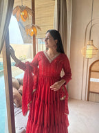 Vyomika Heavy Brocade Anarkali with Pant & Brocade Dupatta Set