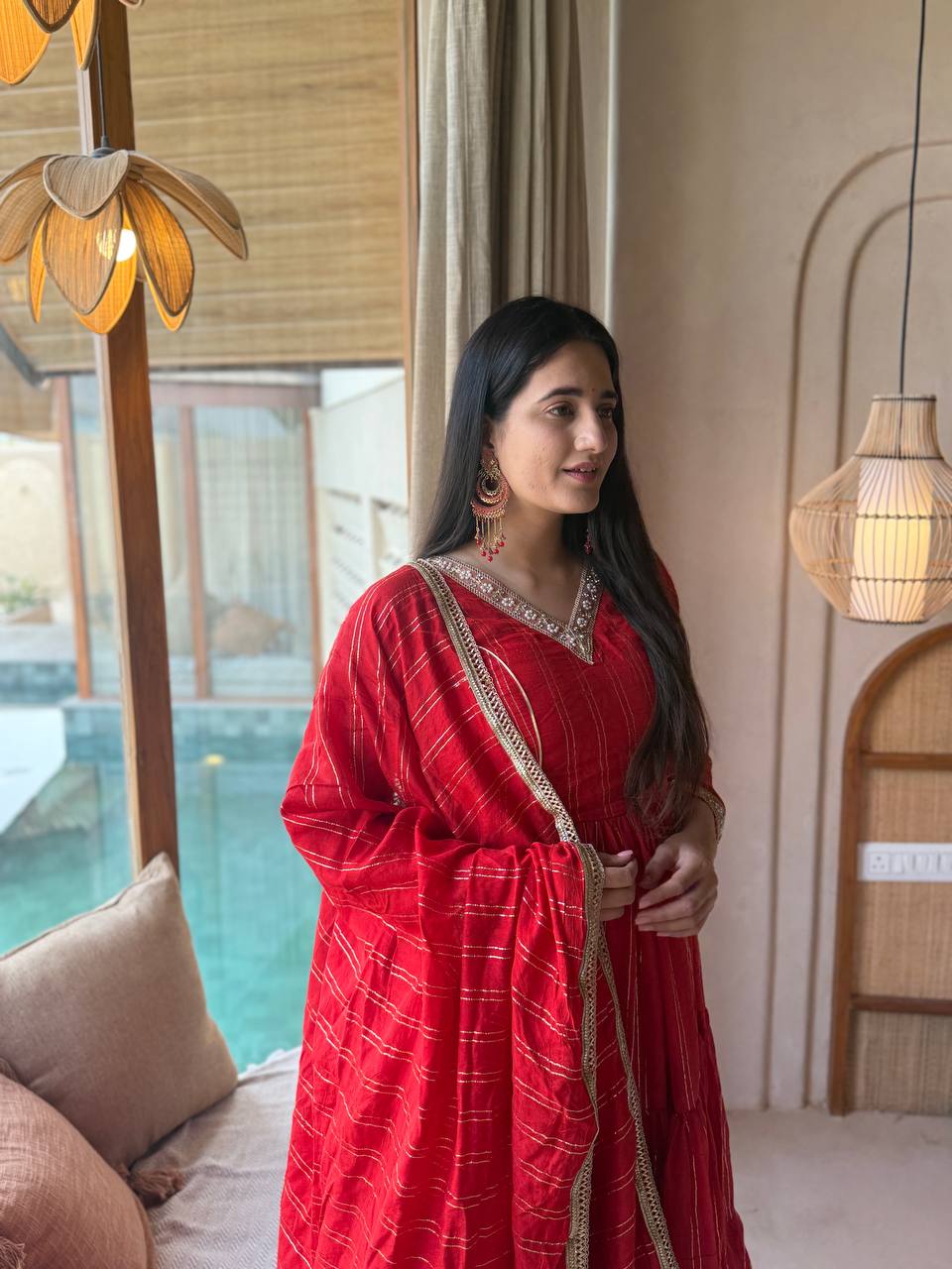 Vyomika Heavy Brocade Anarkali with Pant & Brocade Dupatta Set