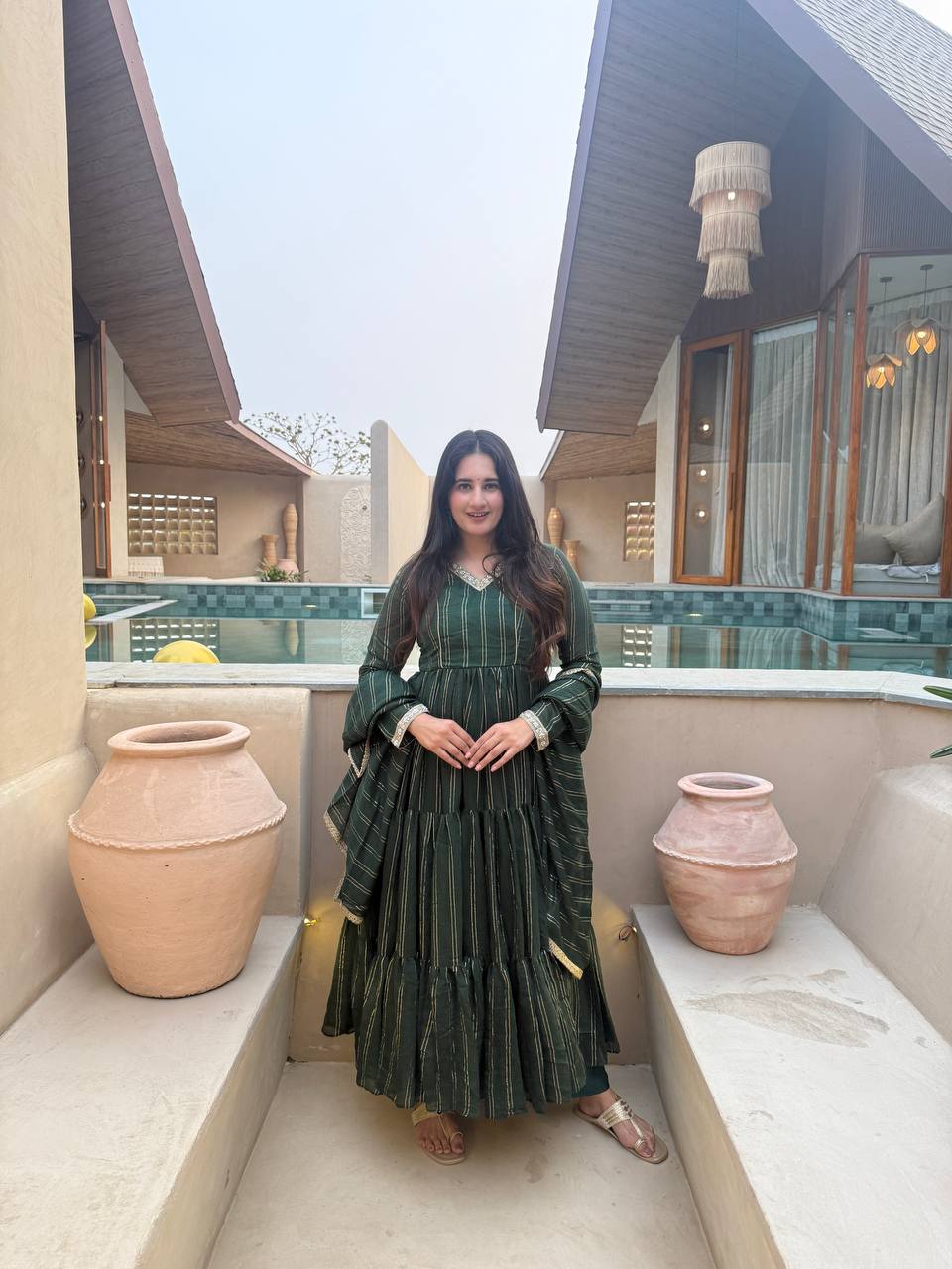Vyomika Heavy Brocade Anarkali with Pant & Brocade Dupatta Set