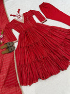 Vyomika Heavy Brocade Anarkali with Pant & Brocade Dupatta Set