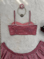 Era Japan Satin Cording Dori & Sequin Work Lehenga Choli with Butterfly Net Dupatta