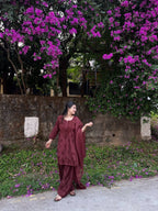 Samaira Rayon Farshi Salwar Suit with Embroidered Top and Organza Lace Dupatta