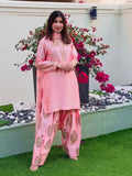 Heavy Crepe Silk Farshi Suit with Multy Thread Sequence Work