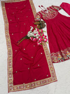 Designer Natural Crep Silk Anarkali Suit with Sequin Embroidery Work