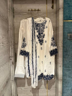 Statement Rayon Cotton Suit with Fine Thread Detailing