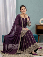 Vaishnavi Elora Heavy Crunchy Silk 3MM Sequence Embroidered Sharara Suit Set with Dupatt