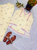 Aadhira Natural Crepe Kurti with Farshi Pant & Nazmin Dupatta Set
