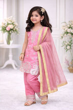 Vaanya Fendy Silk Sequins Embroidered Palazzo Suit with Dupatta