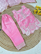 Vaanya Fendy Silk Sequins Embroidered Palazzo Suit with Dupatta
