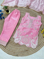 Vaanya Fendy Silk Sequins Embroidered Palazzo Suit with Dupatta