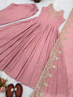 Mahveen Noor Premium Sleeveless Anarkali Gown with Chanderi Silk Dupatta