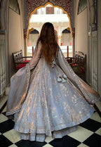 Elegant Hand Work Anarkali Suit with Four Side Embroidered Dupatta