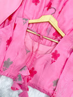 Avyanna Floral Print Organza Gown with Pant & Organza Dupatta Set