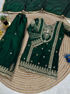 Aarivya Fendy Silk Sequins Embroidered Palazzo Suit with Dupatta