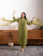 Festive Wear Embroidered Palazzo Suit with Designer Dupatta