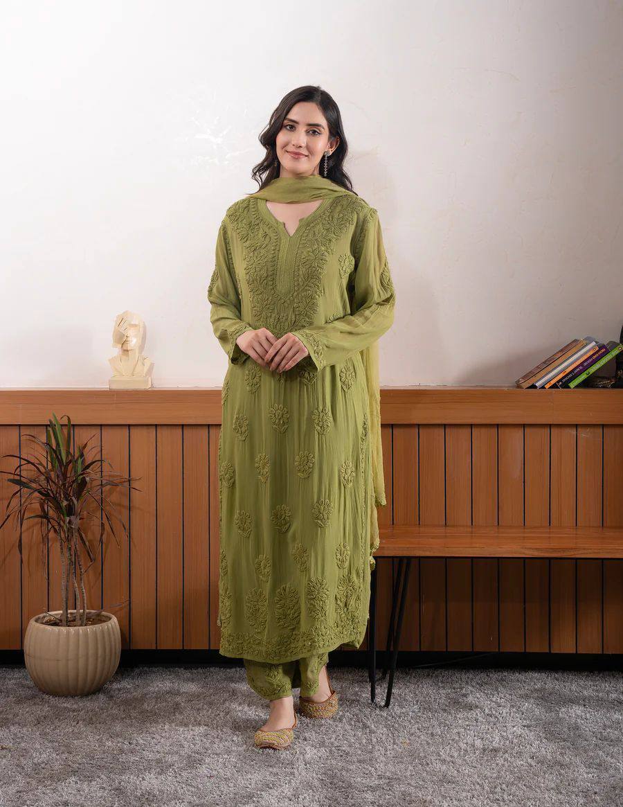 Festive Wear Embroidered Palazzo Suit with Designer Dupatta
