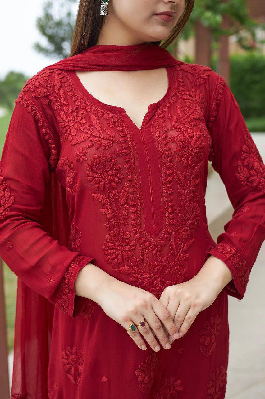 Festive Wear Embroidered Palazzo Suit with Designer Dupatta